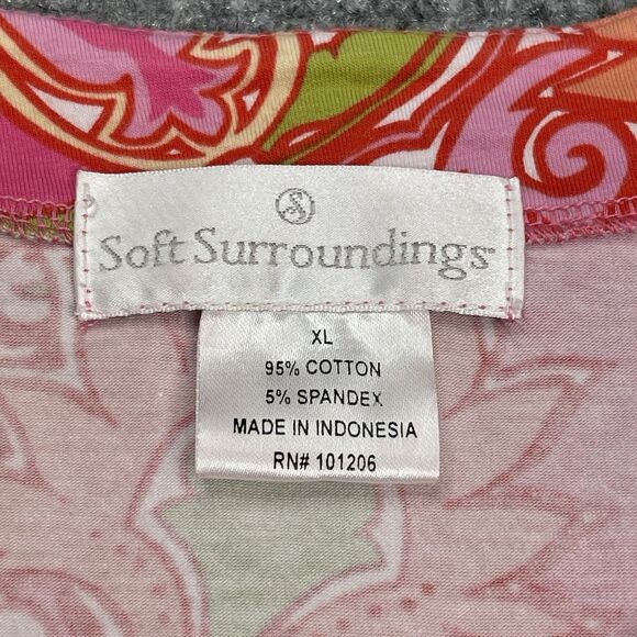 Soft Surroundings Top Womens Size XL Pink Paisley Beaded 3/4 Sleeve Tunic - Picture 6 of 10